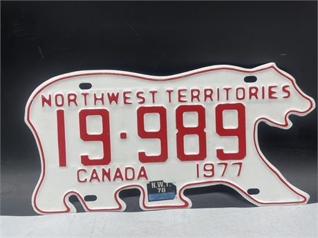 1977 NORTHWEST TERRITORIES LICENCE PLATE