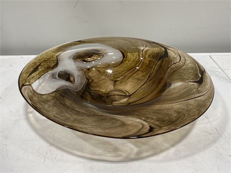 LARGE MURANO STYLE GLASS BOWL (17” wide)