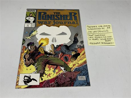 PUNISHER WAR JOURNAL #4 AUTOGRAPHED BY JIM LEE - MINT CONDITION
