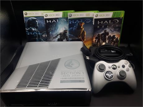 LIMITED EDITION HALO XBOX 360 CONSOLE WITH HALO GAMES - EXCELLENT CONDITION