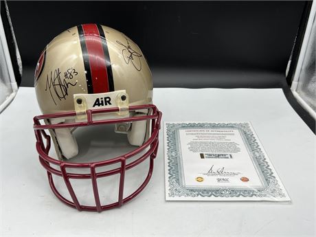 RARE SAN FRAN 49ERS ORIGINAL HELMET SIGNED BY JERRY RICE, STEVE YOUNG,T. OWENS