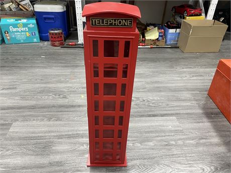 RED ENGLISH TELEPHONE CABINET 8”x7”x33”