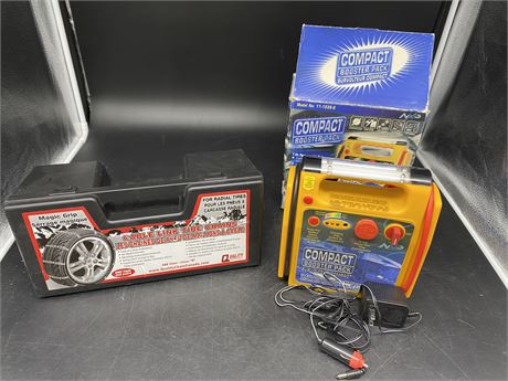 TIRE CHAINS & COMPACT BOOSTER PACK