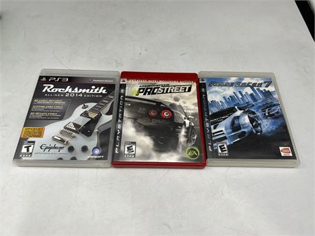 3 PS3 GAMES - CLEAN DISCS