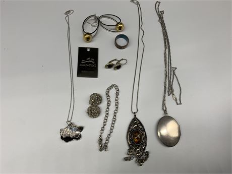 LOT OF SILVER JEWELRY