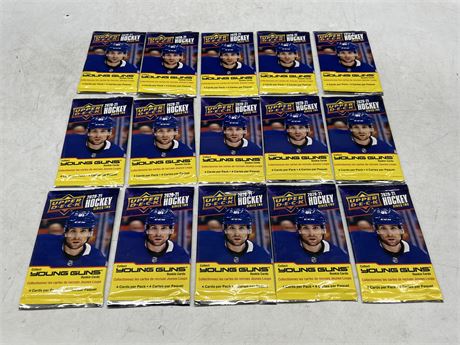 15 UNOPENED NHL UD YOUNG GUNS 2020/21 PACKS