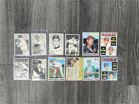 (12) 1969-70 BASEBALL CARDS - SOME CREASED