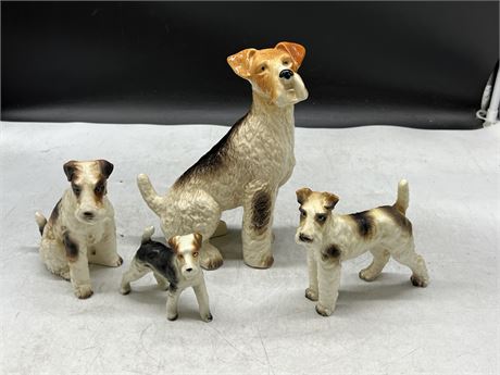4 WIRE HAIR FOX TERRIERS (Tallest is 9”)