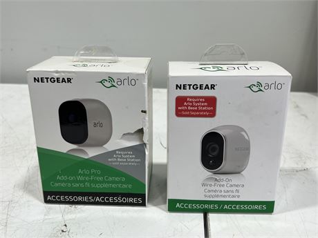 2 NEW ARLO ADD ON WIRE FREE CAMERAS