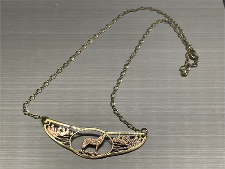 HAND CRAFTED METAL HOWLING WOLF CHOCKER NECKLACE