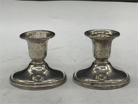 PAIR OF BIRKS STERLING SILVER CANDLE HOLDERS (3”)