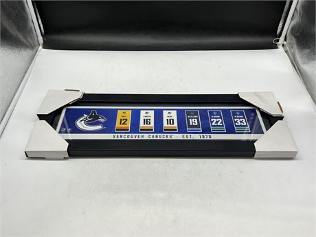 FRAMED CANUCKS JERSEY PICTURE (24”x8”)
