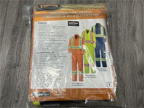 NEW PIONEER POLY/COTTON SAFETY COVERALL - SIZE 38