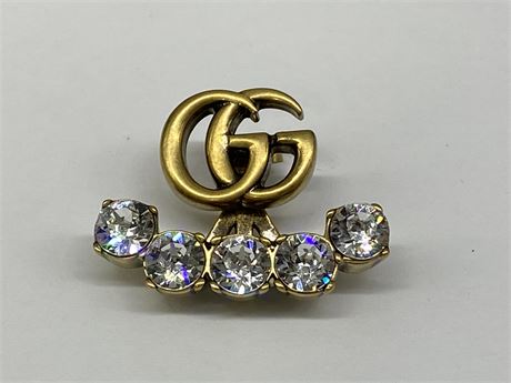 AUTHENTIC GUCCI GG CRYSTAL SINGLE EARRING