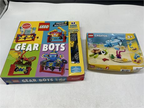 2 LEGO SETS - CREATOR & GEAR BOTS - CREATOR FACTORY SEALED W/SQUISHED BOX