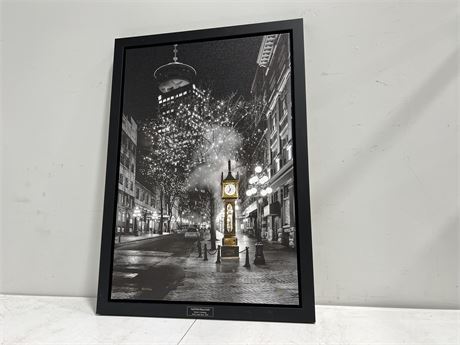SIGNED LIMITED EDITION GAS TOWN STEAM CLOCK CANVAS PRINT - 24”x34”