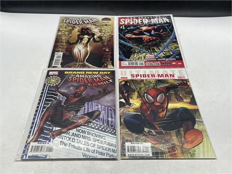 4 SPIDER-MAN VARIANT COMICS INCLUDING 3 FIRST ISSUES