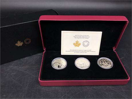ROYALE CANADIAN MINT FINE SILVER 3-COIN SET “THE FORGOTTEN 1927 DESIGNS”