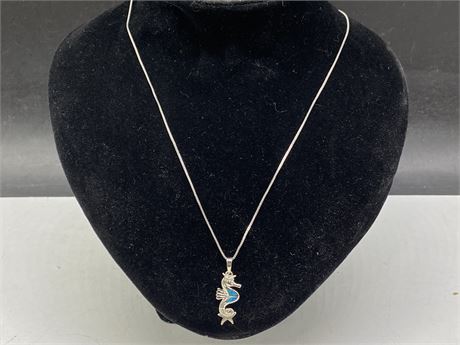 925 STERLING SILVER CHAIN (18”) + SEAHORSE PENDANT