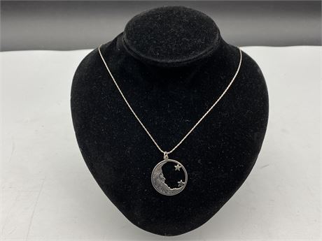 925 STERLING SILVER MOON SICHEL PENDANT / NECKLACE (20”)