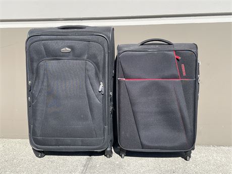 2 STAND UP ROLLING SUITCASES - LIKE NEW