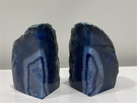 2 AGATE BOOKENDS
