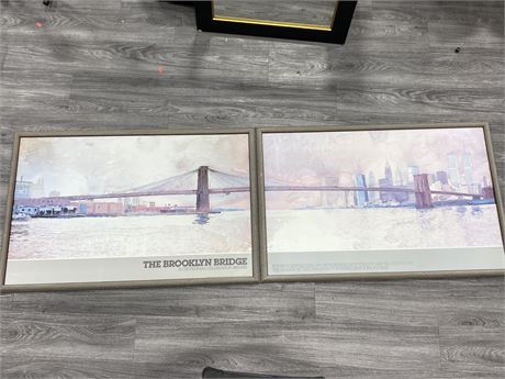 SET OF 2 BROOKLYN BRIDGE 1983 PICTURES-INCLUDING TWIN TOWERS