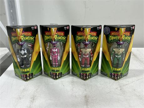 4 BANDAI MIGHTY MORPHING POWER RANGERS NEW IN PACKAGE (9”)