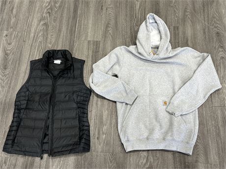 CARHARTT HOODIE AND COLUMBIA VEST (SMALL)