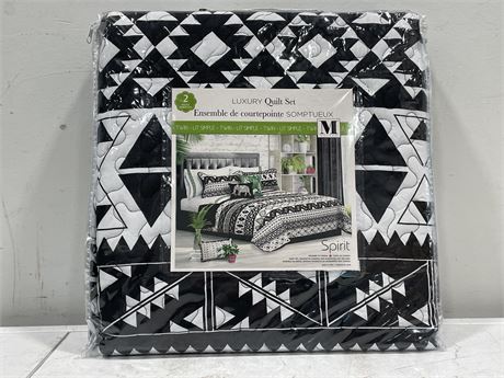NEW MODERN SUITS LUXURY TWIN QUILT SET