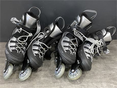 2 PAIRS OF ROLLER BLADES - SIZE 8