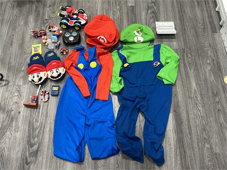 MARIO & LUIGI COSTUMES - TOYS - SLIPPERS AND ECT
