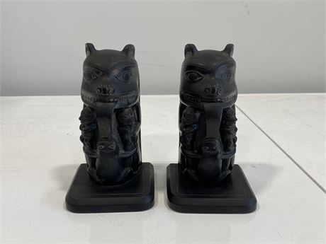 NATIVE TOTEM BOOK ENDS (8” tall)