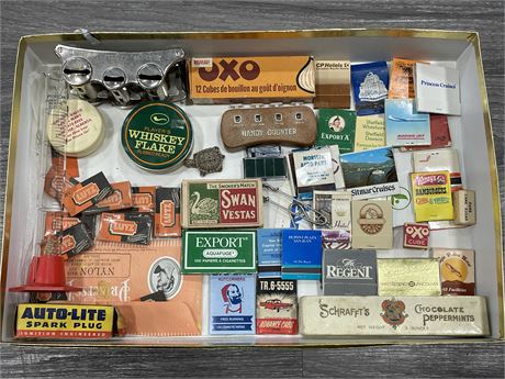 VINTAGE COLLECTIBLES — COIN CHANGER, MATCHES, BLADES, ETC.