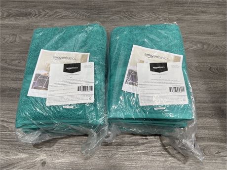 8 NEW AMAZON BASICS TOWELS - 4 PER BAG