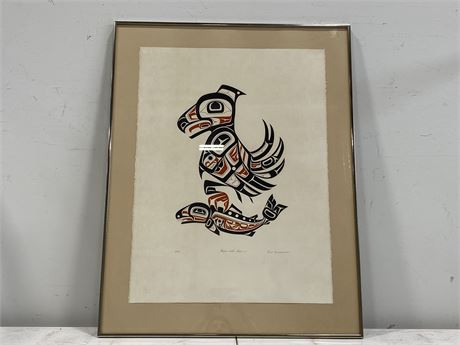 LARGE 1978 LIMITED EDITION SIGNED/NUMBERED NATIVE PRINT 74/100 (29”X37”)