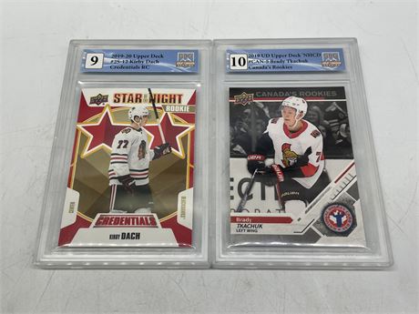 2 GCG GRADED 2019 ROOKIE NHL CARDS