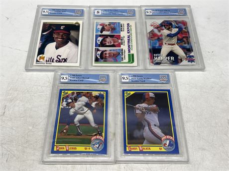 5 GCG GRADED MLB CARDS