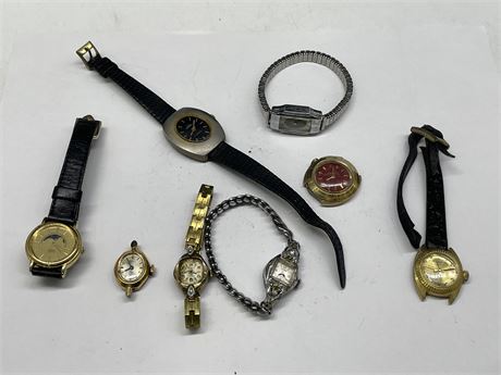 LOT OF VINTAGE WIND-UP WATCHES (AS IS)