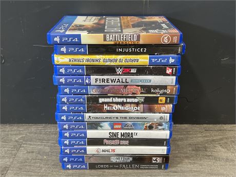 15 ASSORTED PS4 GAMES - LEGO JURASSIC WORLD IS SEALED