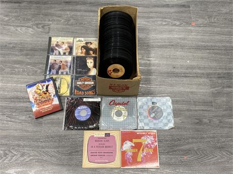 LOT OF 45’S AND CD’S