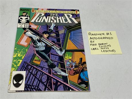 PUNISHER #1 AUTOGRAPHED BY MIKE BARON & CARL POTTS