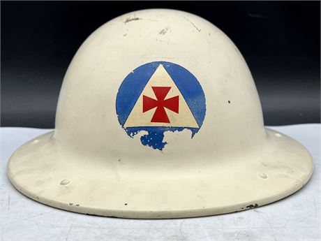 VINTAGE AUXILIARY FIRE BRIGADE STEEL HELMET