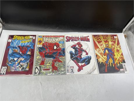 4 FIRST ISSUE MARVEL COMICS INCL: SPIDER-MAN 2099, SPIDER-MAN, & CAPTAIN MARVEL