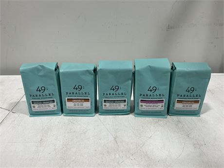 5 BAGS OF 49TH PARALLEL COFFEE BEANS