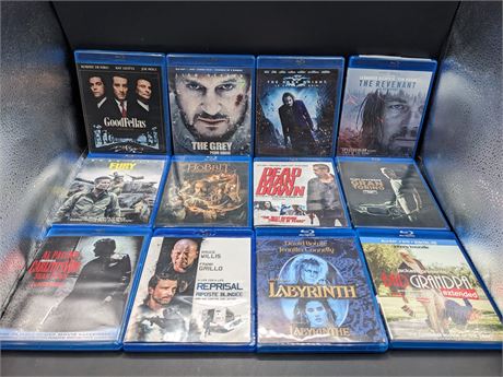 12 BLU-RAY MOVIES - EXCELLENT CONDITION