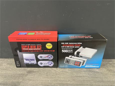 2 IN BOX REMASTERED MINI CONSOLE NES / SNES BUILT IN GAME SYSTEMS