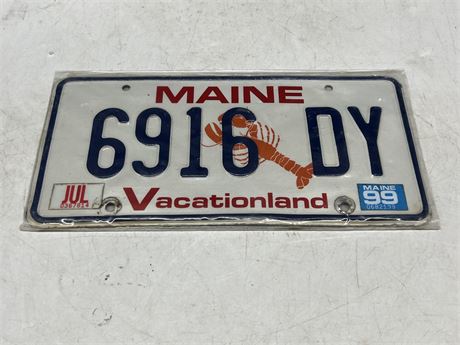 1999 MAINE LOBSTER LICENSE PLATE