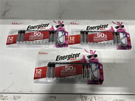 3 NEW ENERGIZER MAX BATTERY PACKS