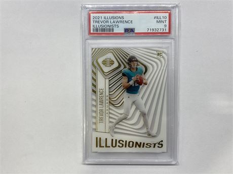 PSA 9 2021 RC TREVOR LAWRENCE ILLUSIONS ILLUSIONISTS NFL CARD